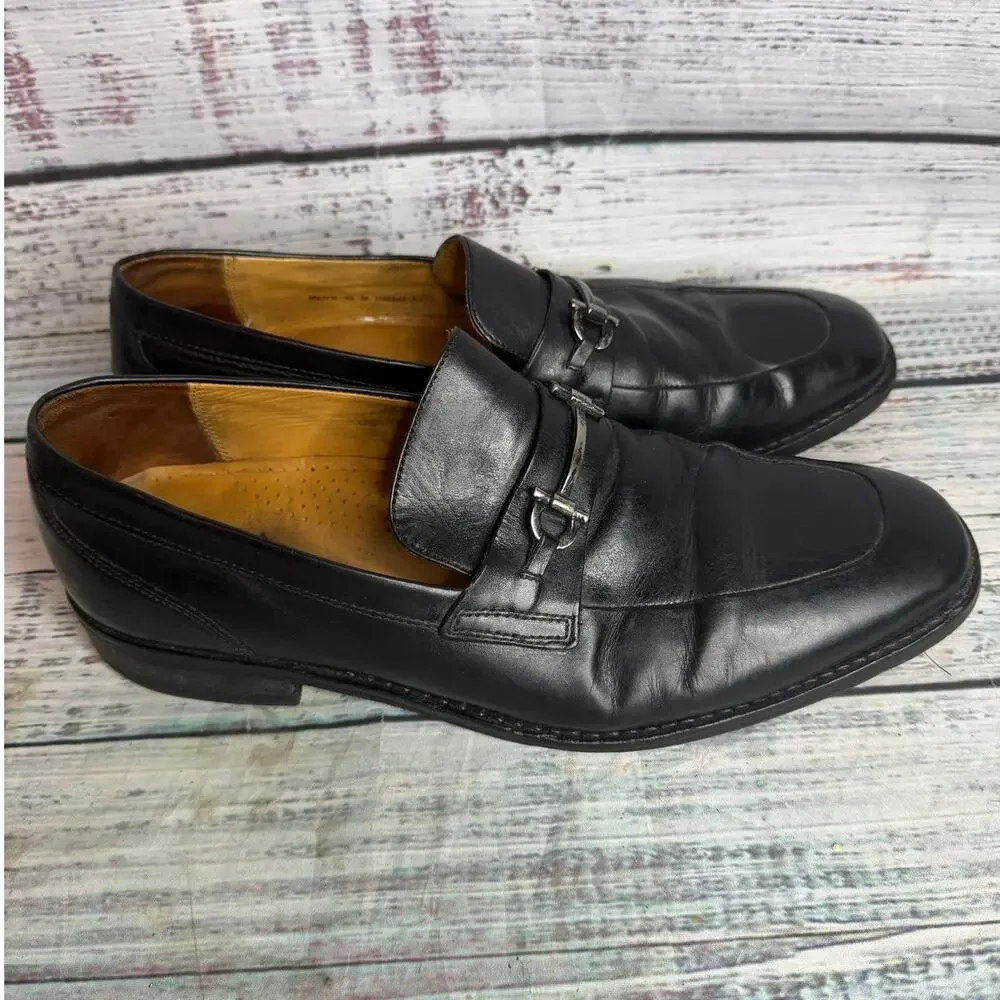 Cole Haan Men's Black Leather Bit Loafers Dress Shoes Size 10M Made in Italy